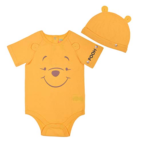 Image of Disney Winnie The Pooh and Tigger Boys’ Costume Bodysuit and Cap for Newborn and Infant – Yellow or Orange