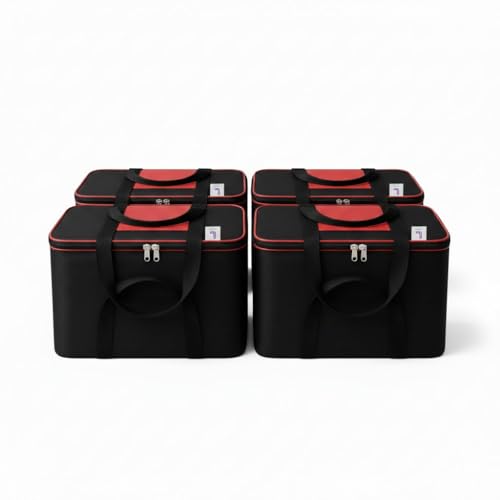Image of Lazer Pack of 4 Large Underbed Storage Bags - Moisture Proof, Foldable Clothes & Bedding Organizer with Zipper - Wardrobe & Closet Storage (54x46x28 cm)