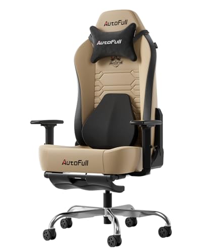 AutoFull Silla Gaming Sillón Gamer Ergonómico Silla Gamer Cuero PU Silla De...