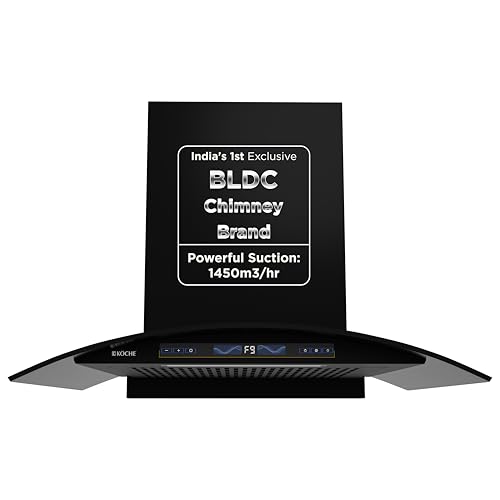 Image of KOCHE ENZO 75 cm BLDC Kitchen Chimney Autoclean Filterless | 1450 m /hr Suction | Gesture + Touch Control | 9+1 Turbo Speed | Low Noise | 12 Yrs Motor & 2 Yrs Comprehensive Warranty | Energy Efficient