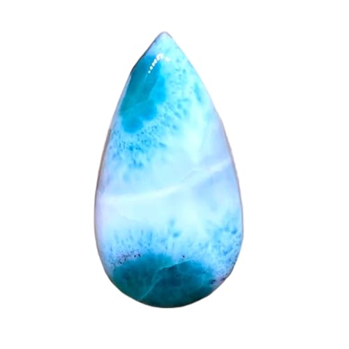 Cabochon en larimar poire 28x18x7 mm pour réparer ou personnaliser un pendentif