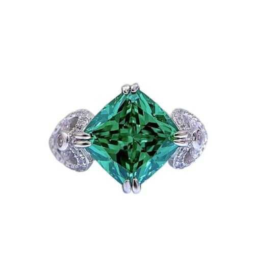 Bague argent 925 diamant carbone vert émeraude cadeau idéal