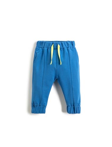 Sweatpants bébés garçons Koton en molleton bleu avec cordon de serrage