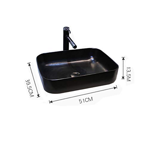 Lavabo rectangulaire simple Noir compact résistant aux rayures pour petite vasque - 5