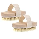 Healvian 2piezas Cepillo De Baño De Cerdas Naturales Para Ducha y Spa Mango Sin Mango