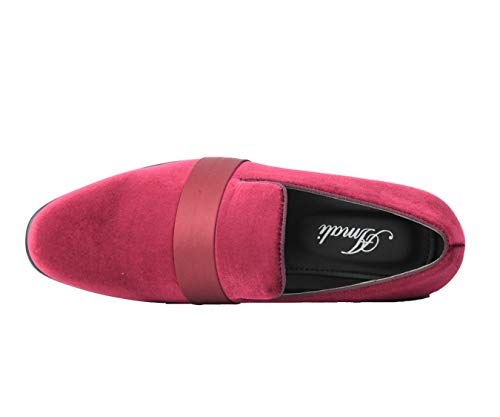 Amali King - Men's Slippers - Mens Loafers - Designer Shoes for Men - Tuxedo Shoes - Velvet Loafers Men - Embossed Paisley Pattern, Satin Band and Trim3