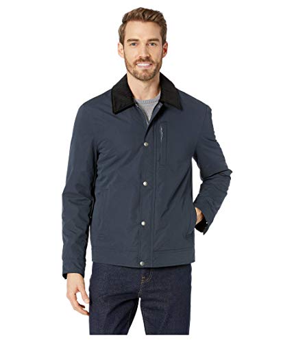 Cole Haan Men's Legacy City Rain Padded Barn Jacket with Corduroy Collar