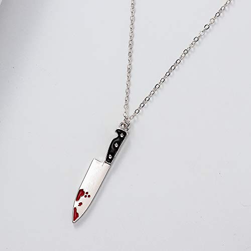 Enamel Red Bloody Knife Necklace for Halloween 18 in Christmas Drop Dangle Earring2