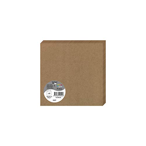 Cartes invitations carrées 16x16 cm Kraft Pollen Clairefontaine 25 cartes doubles