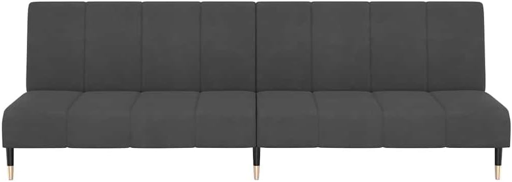 Sofa Bed Dark Grey Velvet (100% Polyester) Living Room Furniture