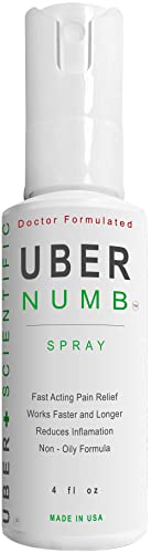 Uber Numb Numbing Spray 4 oz, 5% Lidocaine, Made in USA, Rapid Absorption 