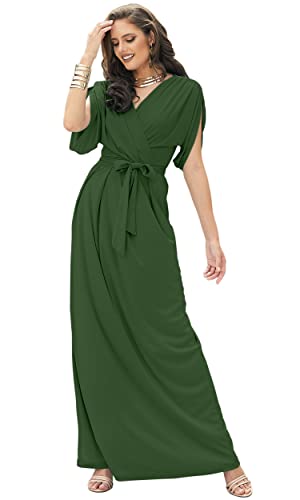 Image of KOH KOH Womens Long Pleated Flowy Modest Evening Wedding Guest Maxi Dress