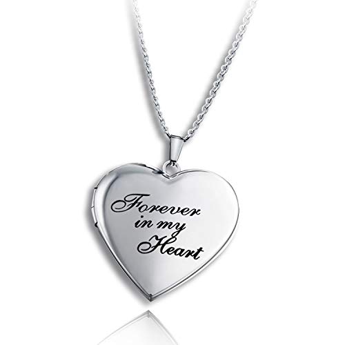 PHOCKSIN Locket Necklace That Holds Pictures Forever in My Heart Photo Lockets for Women Girl Christmas Day Gifts Jewelry