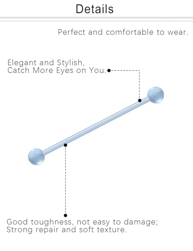 Dyknasz 36PCS Plastic Industrial Piercing Jewelry 14G Industrial Bar Piercing Acrylic Glow in the Dark Industrial Earrings for Women Men Piercing Bar 38mm3