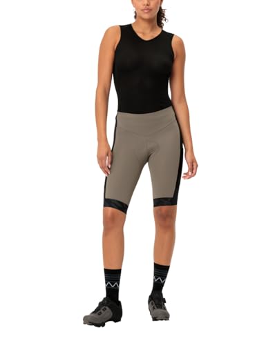 VAUDE Women's Kuro Tights II, Damen Radhose X-Pad Sitzpolster, Passform: Slim fit, Coconut, 36