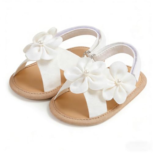 Image of Meckior Infant Baby Girls Boys Summer Sandals Open Toe Lace Princess Dress Wedding Flats Shoes Newborn Toddler Soft Non-slip Sole First Walker Crib Shoes
