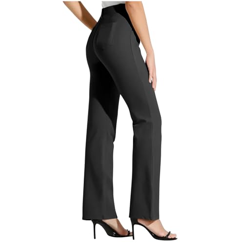 Womens Dress Pants Stretchy Work Pants Business Casual Office Trousers Pull On Straigh Leg Slacks with Pockets3