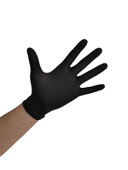 1000 guanti in nitrile, usa e getta, guanti usa e getta, guanti in nitrile, senza polvere, senza lattice, non sterili, senza lattice, disponibili (M, nero)
