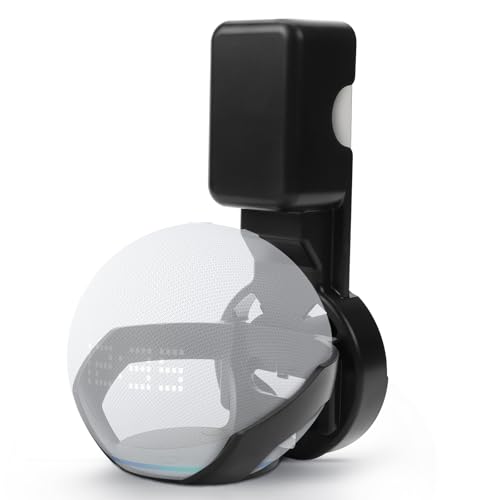 Mumjooyi Soporte de Pared Echo Dot 4 Soporte Echo Dot 5 Accessories Gestión de Cables Integrada Ahorra Espacio sin Necesidad de Tornillos para Salón Dormitorio Baño