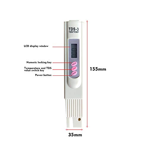 Ajcoflt Verificador da qualidade da água TDS portátil Pen Tester Medidor de LCD digital de alta prec