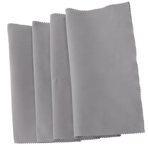 FAVOMOTO for Musicians 4 Pack Cleaning Cloths Gentle for Musical Instruments Grey