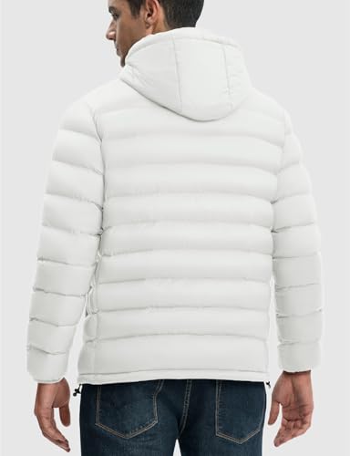 Image of Rdruko Men's Puffer Jacket with Detachable Hood Lightweight | Water Resistant, Insulated, Winter Puffy Coat, 4 Pockets