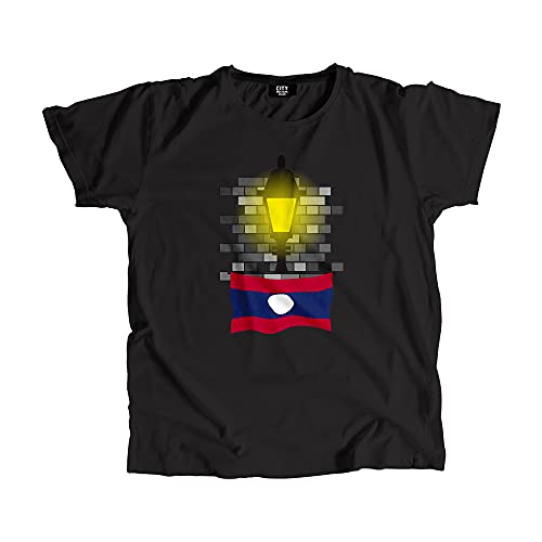 T-shirt Laos Street Lamp Bricks imprimé mixte en coton