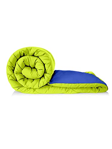 Image of Clasiko Reversible Single Bed Comforter; 60x90 Inches; 200GSM; Blue & Green