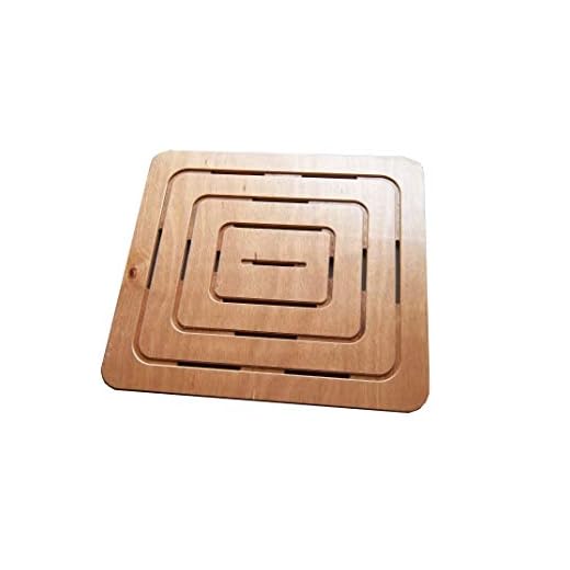 Castelmerlino Caillebotis de douche en contreplaqué Okumè marine 62x70 cm pour receveurs de douche 75x90 cm