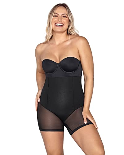 Image of Leonisa Extra High Waisted Tummy Control Underwear - Thong, Sheer Bottom, Shaper Shorts, Butt Lifting Shapewear for Women