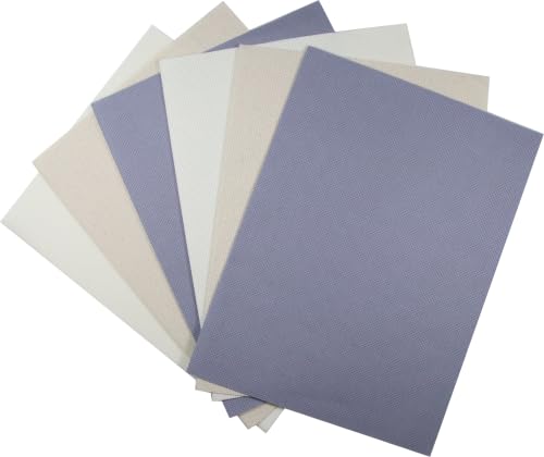 Image of KCS 4 /6 pc of 12 inch x 18 inch(30cmx45cm) 16 Count Cotton Aida Cloth Cross Stitch Fabric (6 pc,Antique White+Oatmeal+Light Steel Grey)