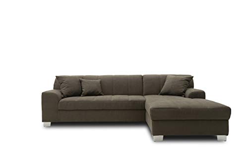 DOMO Collection Capri - Divano letto angolare a L, 239 x 152 x 75 cm, cachi