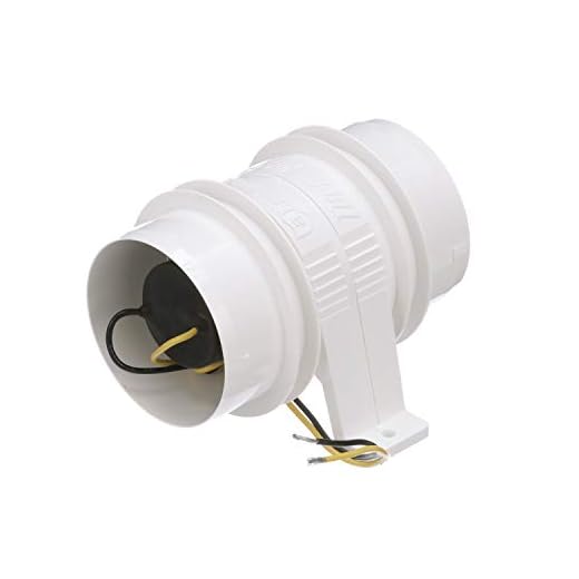 Attwood 1733-4 Turbo 3000 Series in-Line Bilge Blower, for 3-Inch Interior Diameter Vent Hose, Water Resistant, 12-Volt