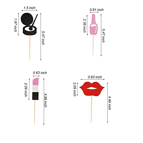 Arthsdite 36Pcs Make Up Cupcake Toppers Cosmetics Cupcake Picks For Make Up Parties Spa Party Decor Make-Up Birthday Lipstick Makeup Cupcake Toppers For Girl Birthday Bridal Shower Bachelorette Party #TOP1