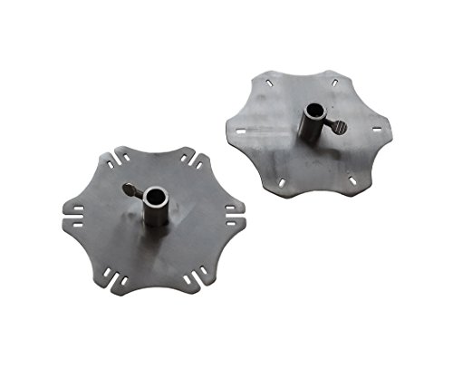 BBQNovation Edelstahl Rotisserie Spieß Set – Spieß-Rondell anex Gyros Scheiben für alle Drehspieße bis Ø14 mm – Inklusive 6 kurzen Spießen (30 cm) und 6 langen Spießen (41 cm)