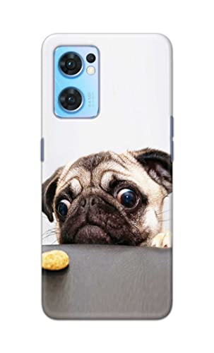 Image of PRINTFIDAA� Printed Hard Back Cover Case for Oppo Reno7 5G | Oppo Reno 7 5G Back Cover (Pug Dog) -2808
