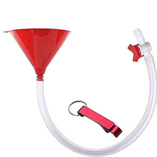 ZJZ Bier-Bong-Trichter mit Stopp-Wasserhahn, dicker, biegefreier Schlauch, ideal für Partys, Trinkspiele für Studenten, Biergeschenke, Geburtstagsgeschenke, kommt mit einem Flaschenöffner Cover