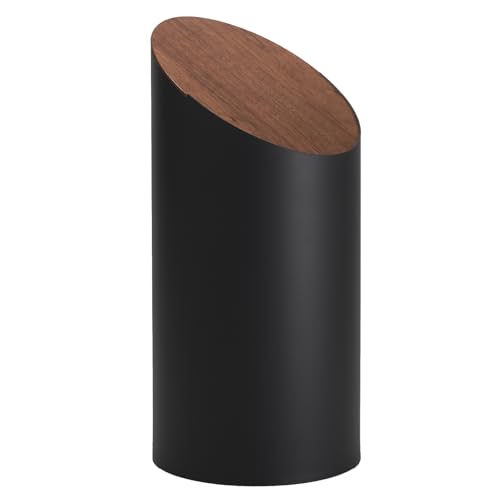 MOHEIM SWING BIN (M)[C-053006] / ごみ箱 ゴミ箱 おしゃれ モヘイム M 蓋つき スイングビン 白 黒 グレー 北欧 インテリア モダン シンプル デザイン ダストボックス 家具 雑貨 ブラック ホワイト メープル ウォールナット 竹内茂一郎 蓋付 ふた付 ふたつき 蓋付き 白色 黒色 灰色 [C-053006] (black/walnut)