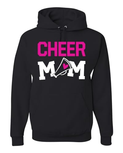 Wild Bobby Cheer Mom Kids Super-Fan Love Pink Heart Sports Unisex Hoodie Sweatshirt