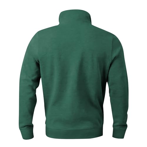 WENKOMG1 Solid Color Sweatshirt for Men Quarter Zip Long Sleeve Plain Pullover Casual Slim Fit Stand Collar Polo Sweater3