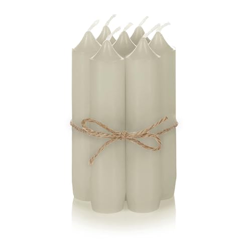 Nordstern Stabkerzen Grün-Grau 6er Pack - Kleine Kerzen für...