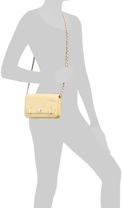 bebe New Logo Purse Evie Handbag Crossbody Chain Strap Buttercup Yellow Blonde Womens Small