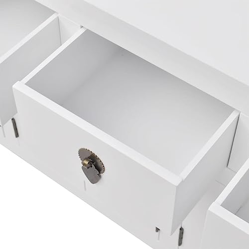 Cómoda con 4 cajones de madera maciza, aparador blanco duradero de diseño asiático 7