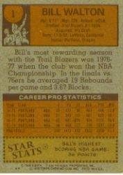 1978 Topps Basketball Card (1978-79) #1 Bill Walton