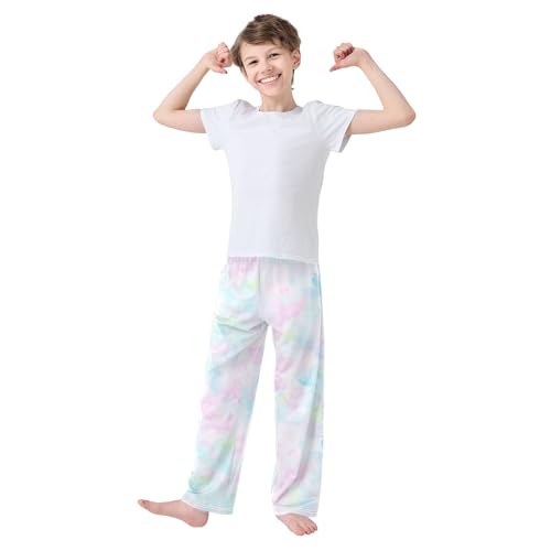 Boys' Pants Pink Blue Tie Dye Long Bottoms Jogger Pants Elastic Waist Trousers with Pockets S-XL2