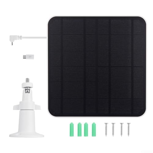 Panneau solaire 6W pour caméra de sonnette Type-C blanc avec support réglable - 5