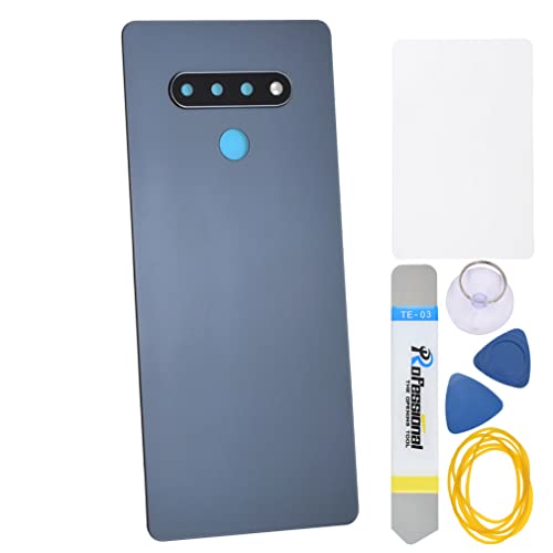 Black Acrylic Glass Cover Housing Door Replacement Backs for LG Stylo 6 K71 Including Rear Camera Glass Lens Pre-Install Adhesive and Installation Instruction Tool Kit