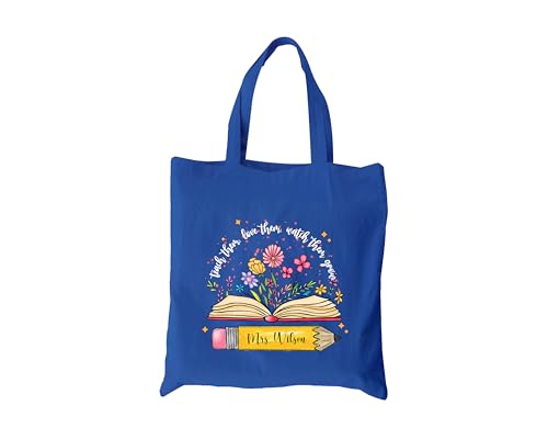 Bolso tote personalizado para profesores, diseño 'Enséñales, ámalo, obsérvalos crecer', regalo ecológico para educadores, ideal para cumpleaños, Navidad y uso diario miniatura 3