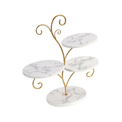 SM SunniMix 4 Tier Cupcake Stand Tiered Serving Tray Fruits Pastry Snack Plate Cake Stand for Shower Birthday Banquet Afternoon Tea