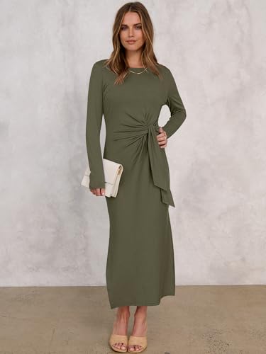 Image of ANRABESS Women's Fall Long Sleeve Casual Maxi Dress